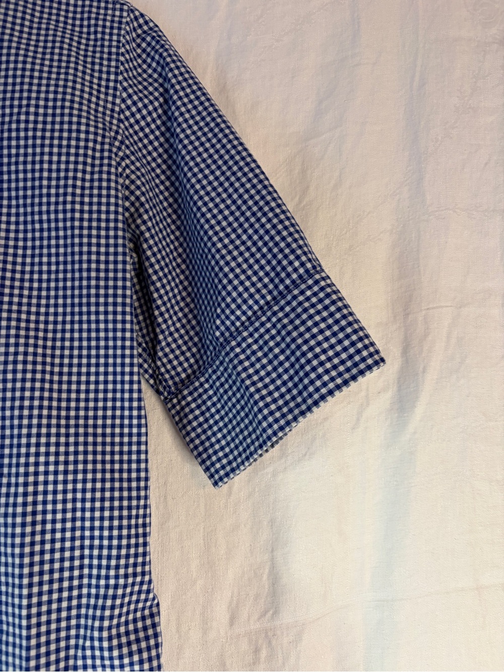 Ralph Lauren Navy and White Gingham Short-Sleeve Button-Down Shirt - Picture 3 of 6